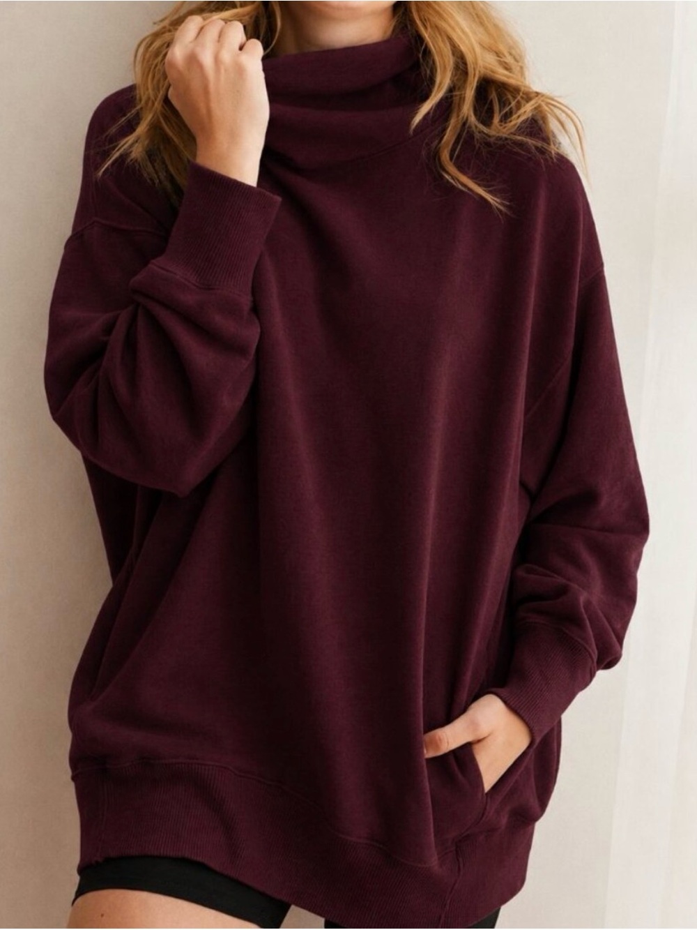aerie OFFLINE Cloud Fleece Oversized Mockneck Sweater
